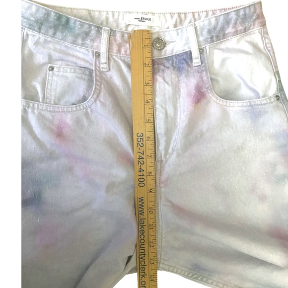 Isabel Marant Étoile Tie-Dye High Waisted Jeans Denim Pastel Cotton Batik - Picture 12 of 16